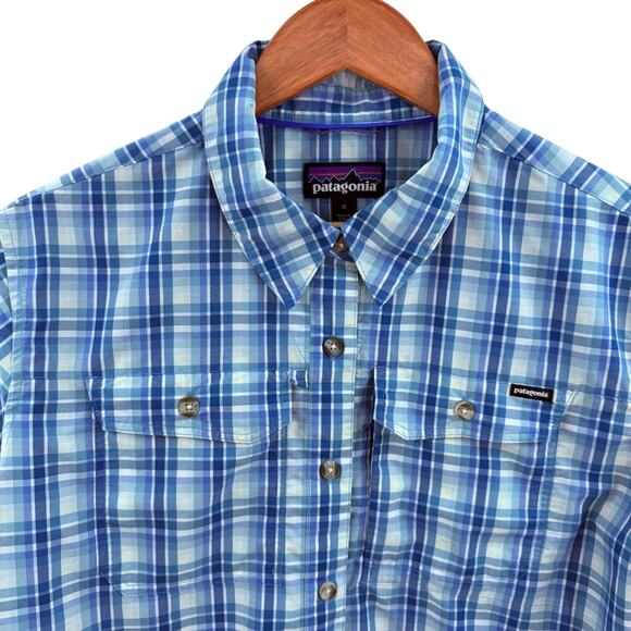 Patagonia Woman’s Long-Sleeved Sun Stretch Button Front Lightweight Shirt Size M - Picture 2 of 9